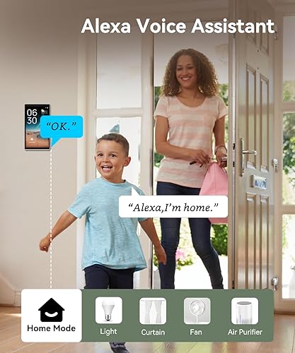 Miniatura 5 de RERE Panel de control inteligente para el hogar, panel inteligente de 5 pulgadas en la pared con Alexa integrado, panel de interruptor WiFi para la