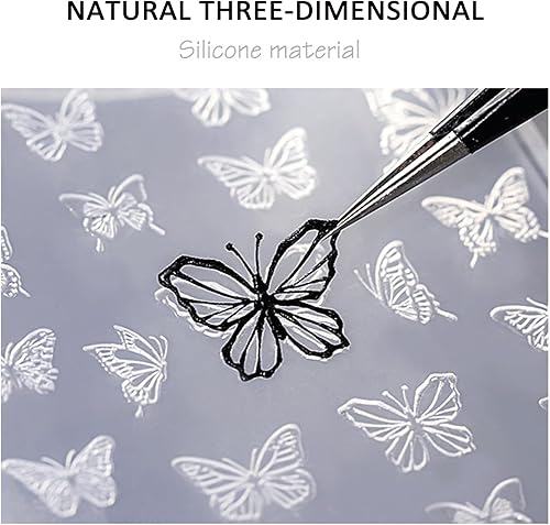 Miniatura 3 de Molde de silicona para arte de uñas, molde de silicona en relieve de copo de nieve de múltiples formas, adecuado para decoración de uñas DIY