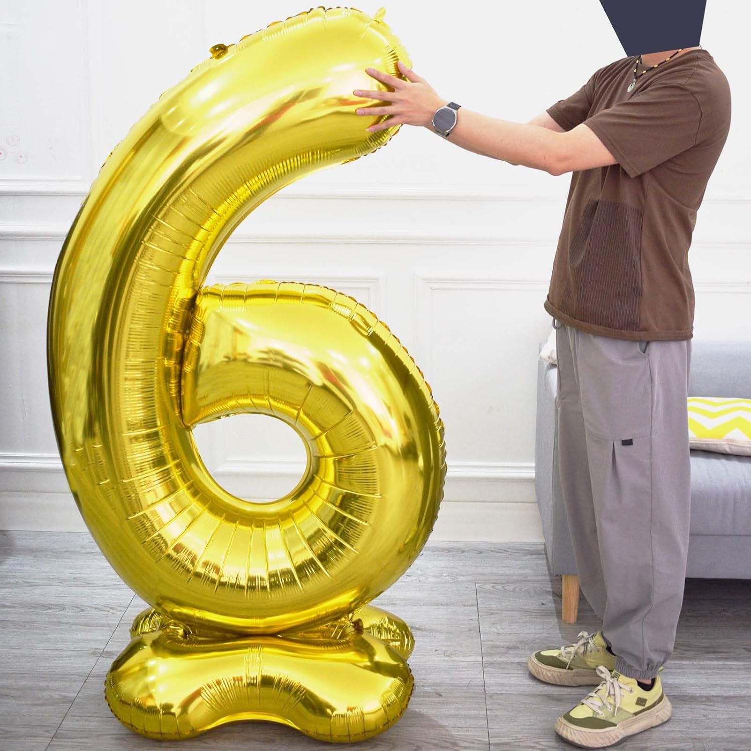 65 Inch Giant gold Foil Number Balloon,Old Children's Birthday Party Helium Balloon Wedding And Celebration Themed Party Decoration Supplies (1 Plus) - Image 2