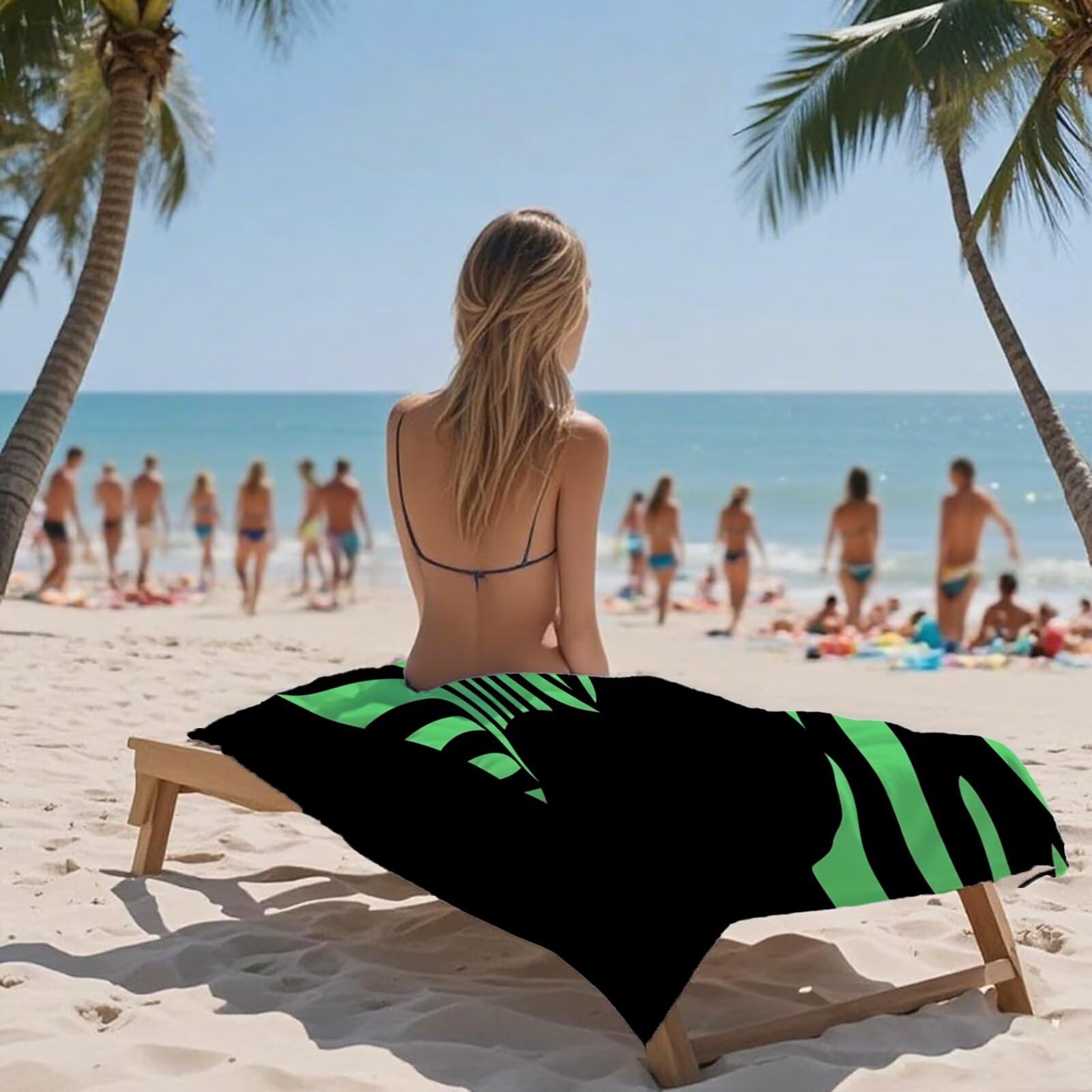 Ręcznik plażowy czarny ręczniki plażowe dla dorosłych 220 x 100 pióro ręcznik z mikrofibry ręcznik kąpielowy bez piasku, chłonny szybkoschnący lekkie akcesoria plażowe do pływania, wakacji, jogi