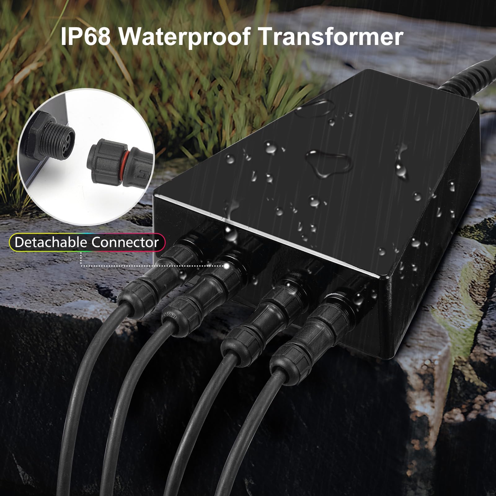 Teichbeleuchtung LED mit APP-Steuerung, 6W Teichlampen Unterwasser mit 12V Transformator und Timer, IP68 Wasserdicht Teich Beleuchtung für Gartenteich Wasserfall Wasserspiel, Set 4