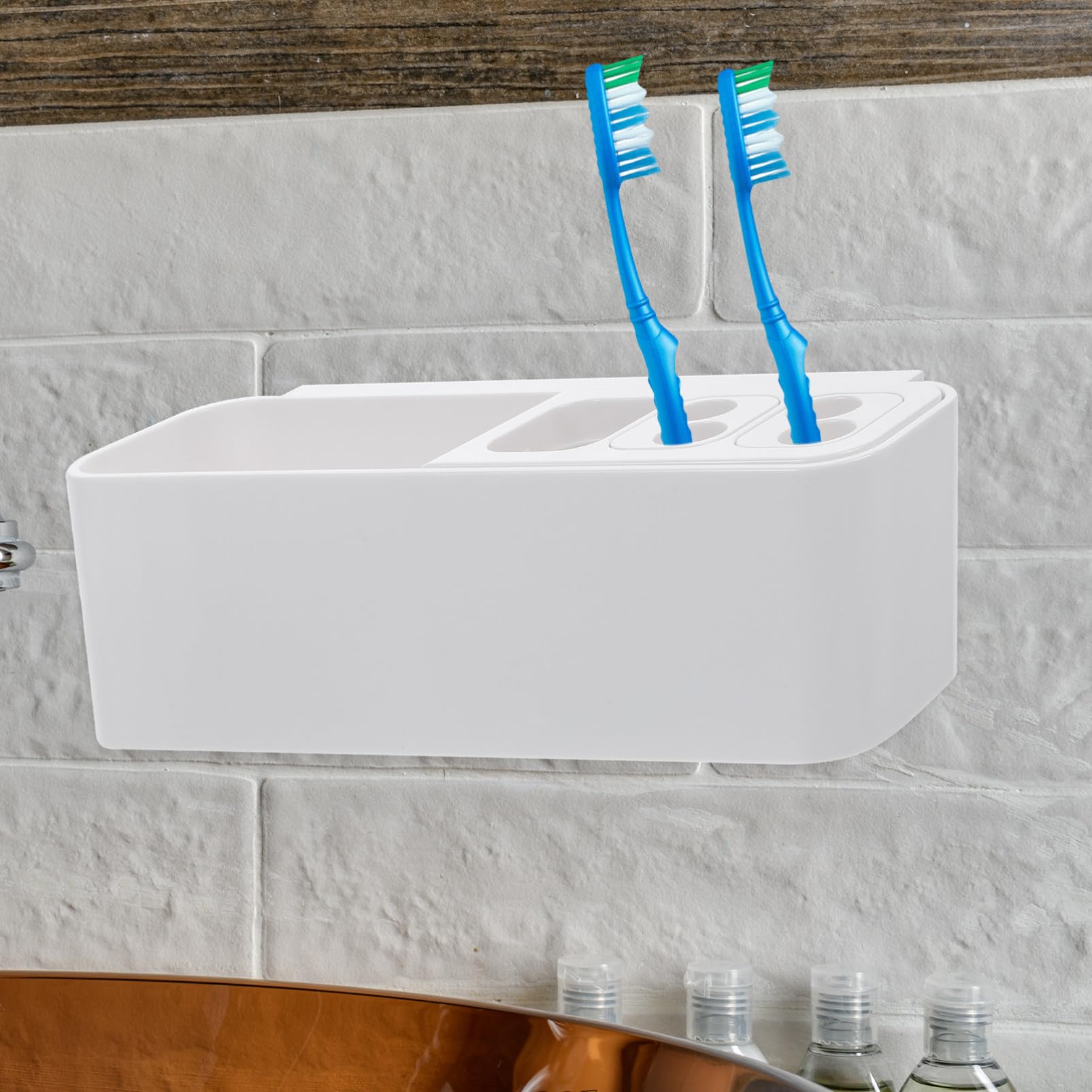 Elektrischer Zahnbürstenhalter Wandmontage Organizer für Badezimmer Weiß