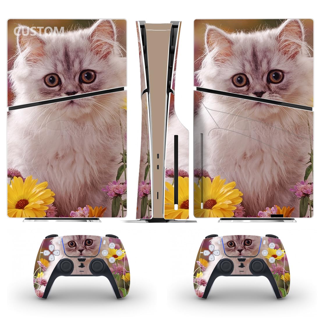 Niestandardowa winylowa skórka naklejka pokrowiec na konsolę PS5 Slim Disc Edition i kontroler spersonalizowana PS5 cienka skórka naklejka naklejka naklejka