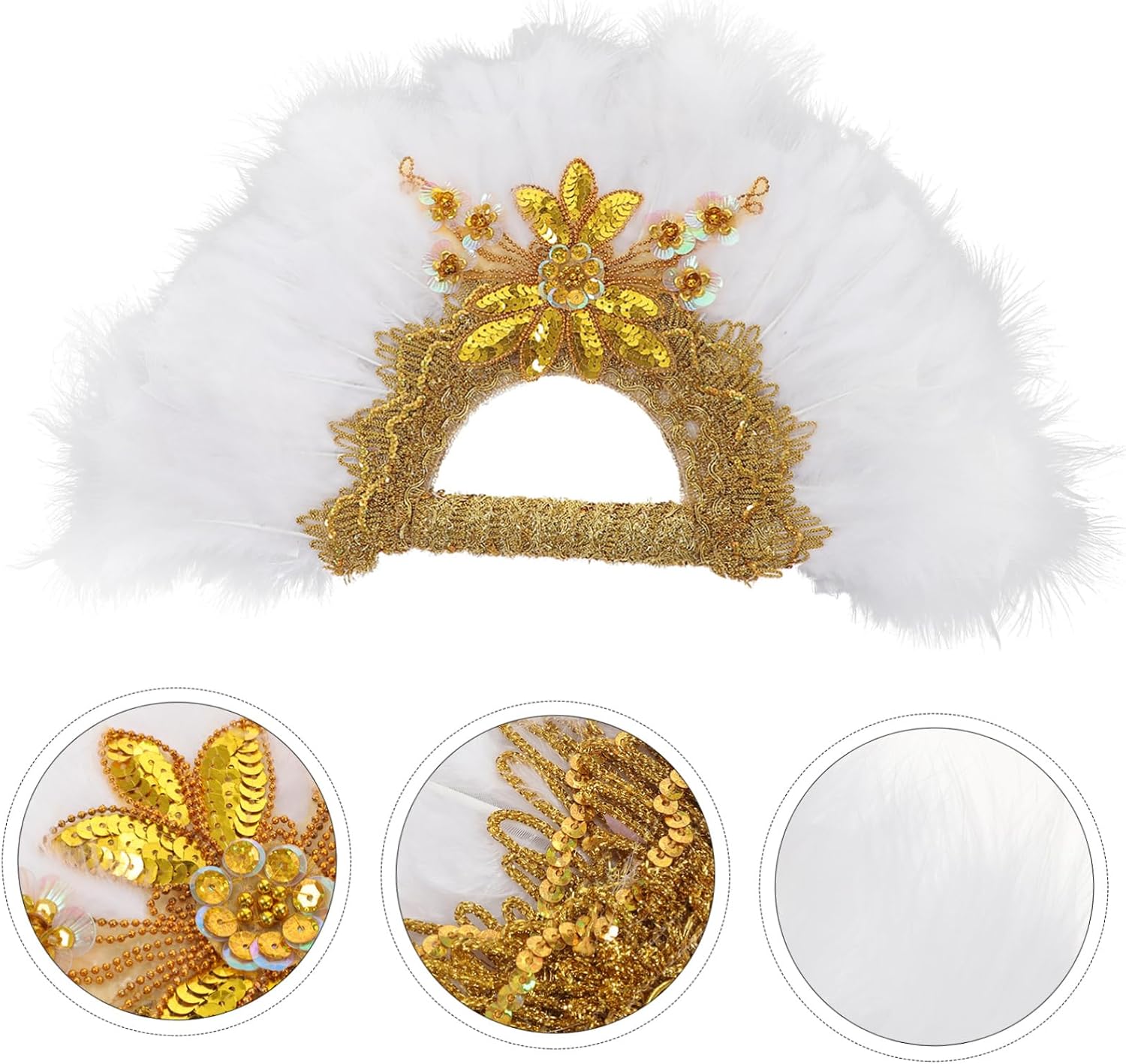 Elegant Decorative Plume Fan for Weddings Lace Handheld Fan for Brides and Bridesmaids Lightweight and Portable Wedding Accessories for Parties and Special