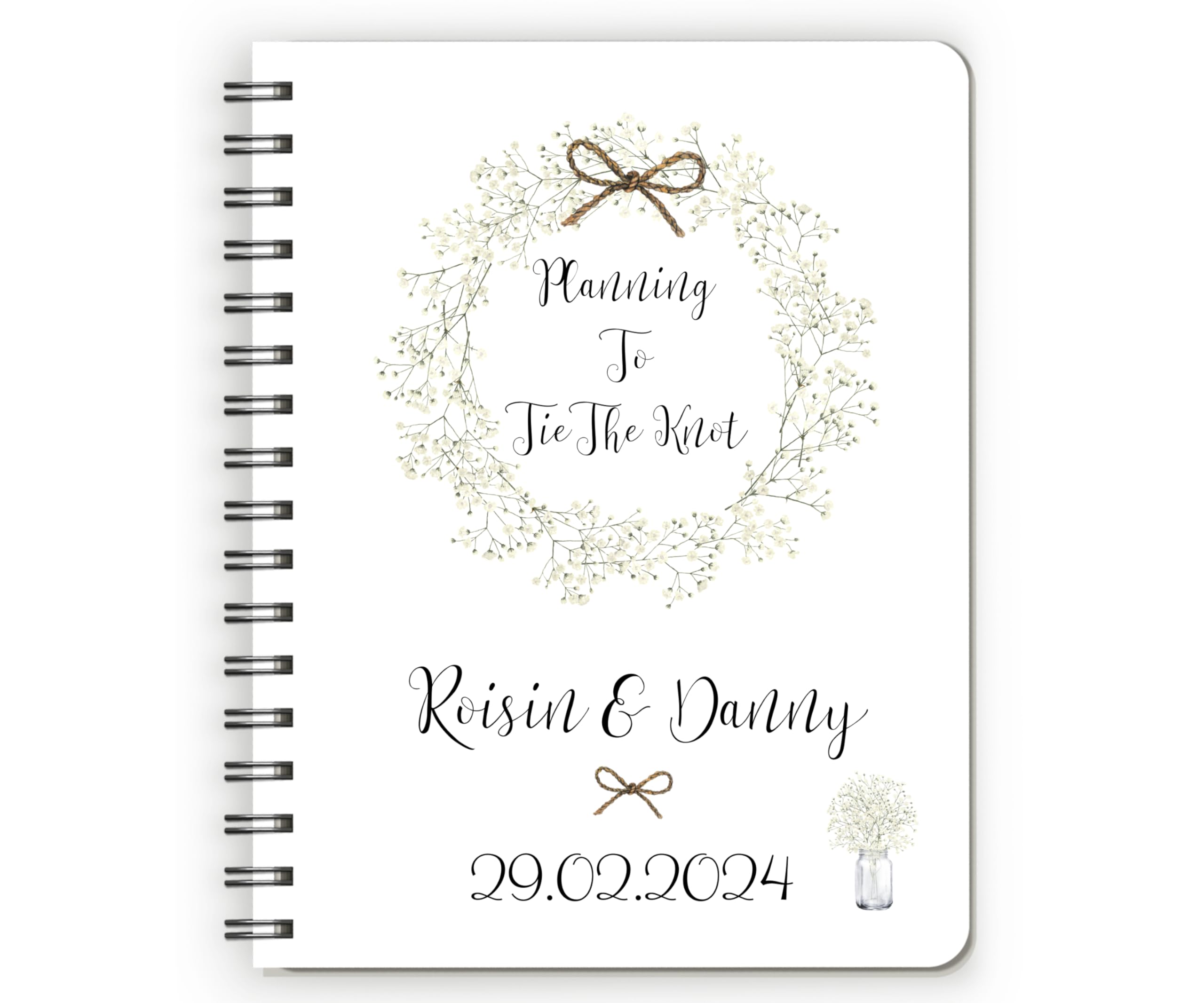 Personalised Wedding Organiser Planner Book, Customised Wedding Planner, Gift for Bride to Be, Bridal Planner Personalised Wedding Notebook. Choose Dress and Hair.