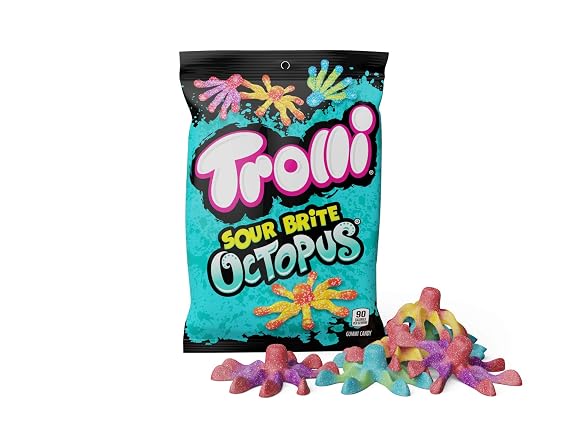 Trolli Brite Octopus Gummy Candy, 4.25 Ounce (Pack of 12)