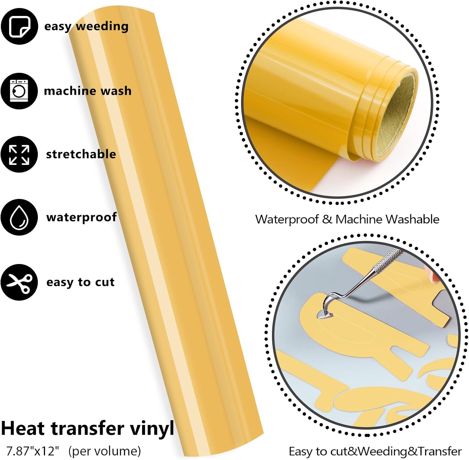 Cysincos Heat Transfer Vinyl HTV Vinyl Iron on for T-Shirts Clothes Hats DIY Craft Supplies (Boho Style)