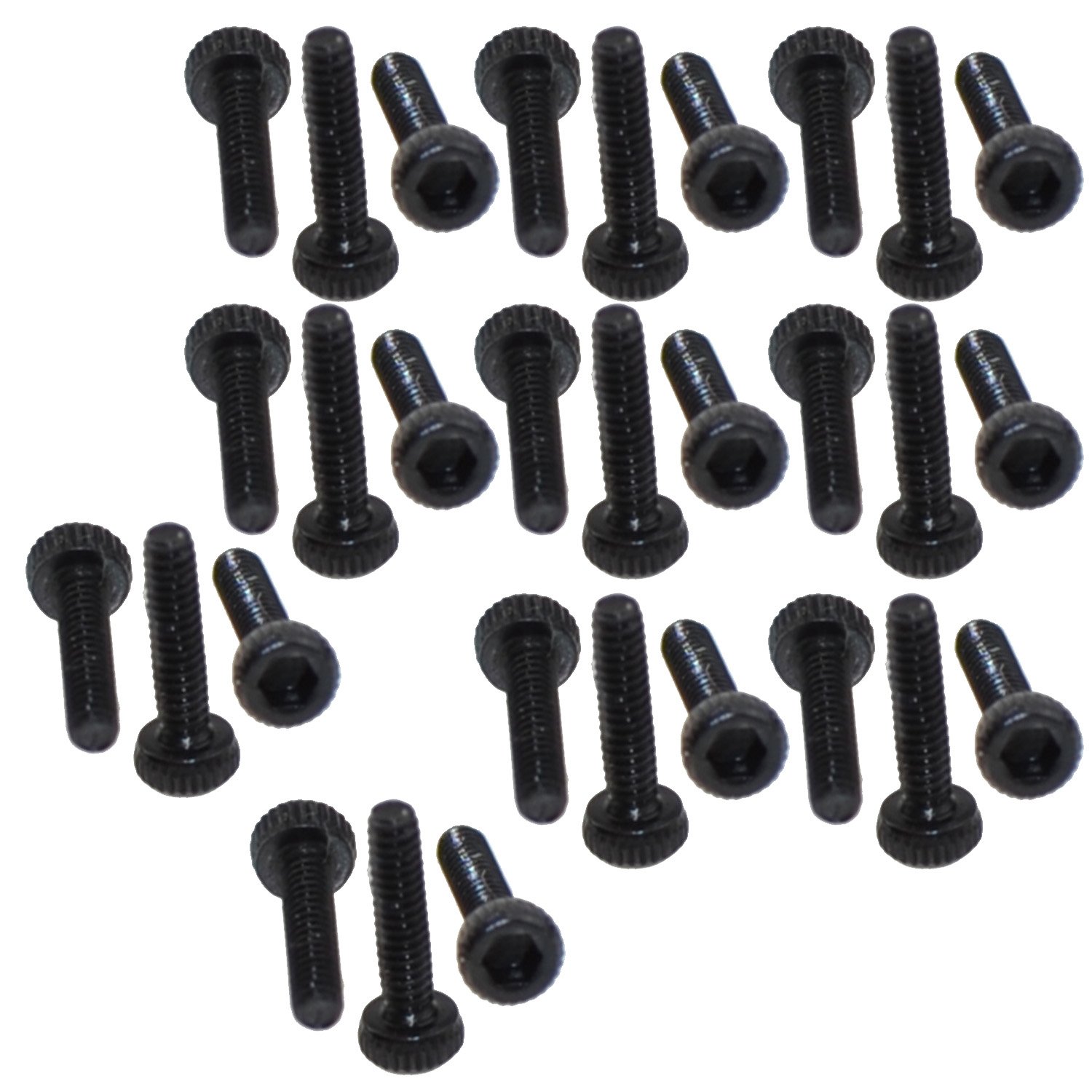 XunLiu 30PCS Grade 14.9 Alloy Steel Hex Socket Head Cap Screws Allen Wrench Drive Knurled Screws Black M1.4 6MM