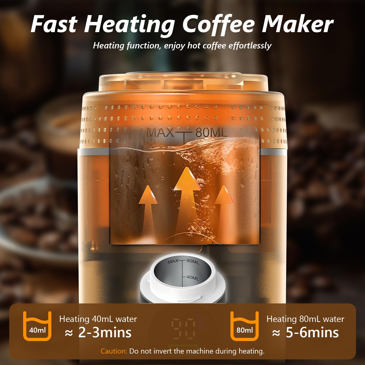 Tragbare Espressomaschine 3 In 1 Akku Kaffeemaschine 20 Bar Mini mit USB Selbsterhitzend für Kaffee und Kapseln