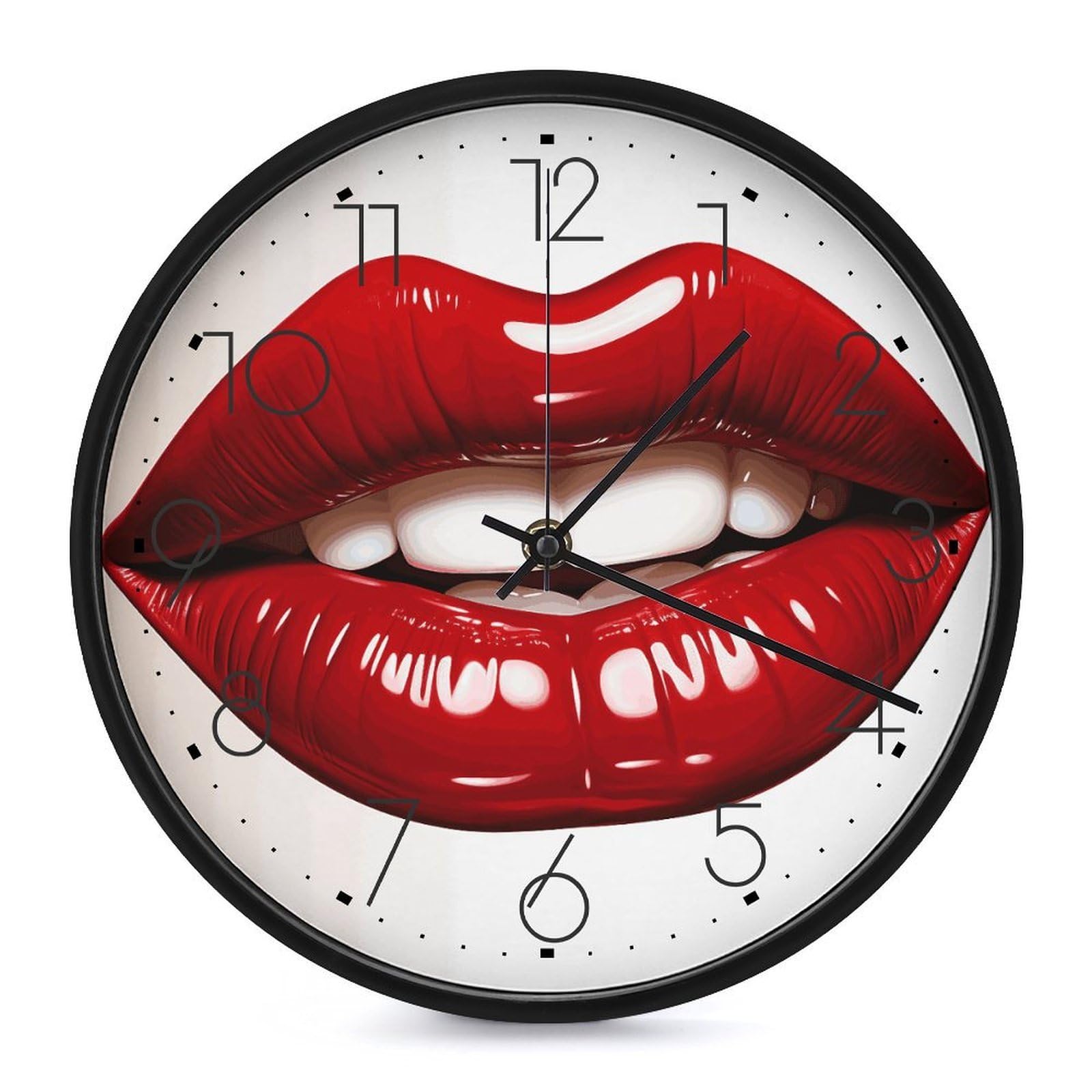 Horloge murale silencieuse lèvres rouges : fini le tic-tac dans la chambre