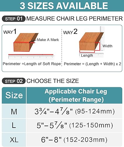 Miniatura 29 de Protectores de silicona y fieltro para patas de silla, protectores para pisos duros como madera (para patas de 0.9 a 1.29 pulgadas de diámetro), 24