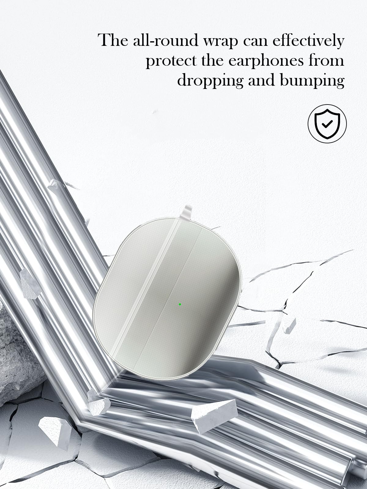 Schutzhülle für Bowers & Wilkins Pi8 kabellose Ohrhörer, weicher Schutz, stoßfest, BOVUGAC hohe Transparenz, TPU, niedliches Cartoon-Design, mit Schlüsselanhänger, Reinigungsset und Umhängeband für B