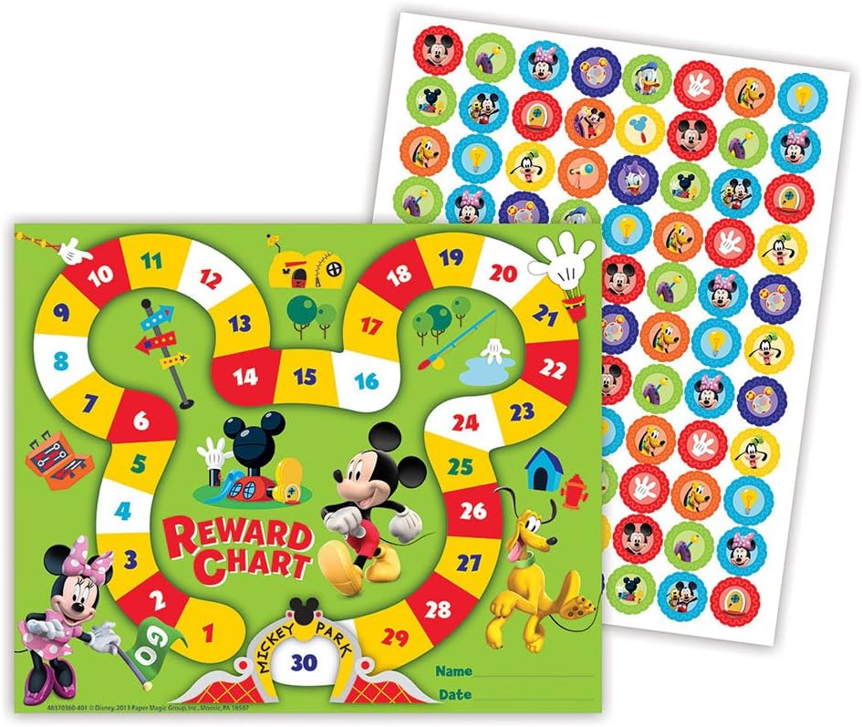 Eureka 837036 Disney Mickey Mouse Clubhouse Mini Reward Charts with Stickers for Kids, Multicolor, 736pcs