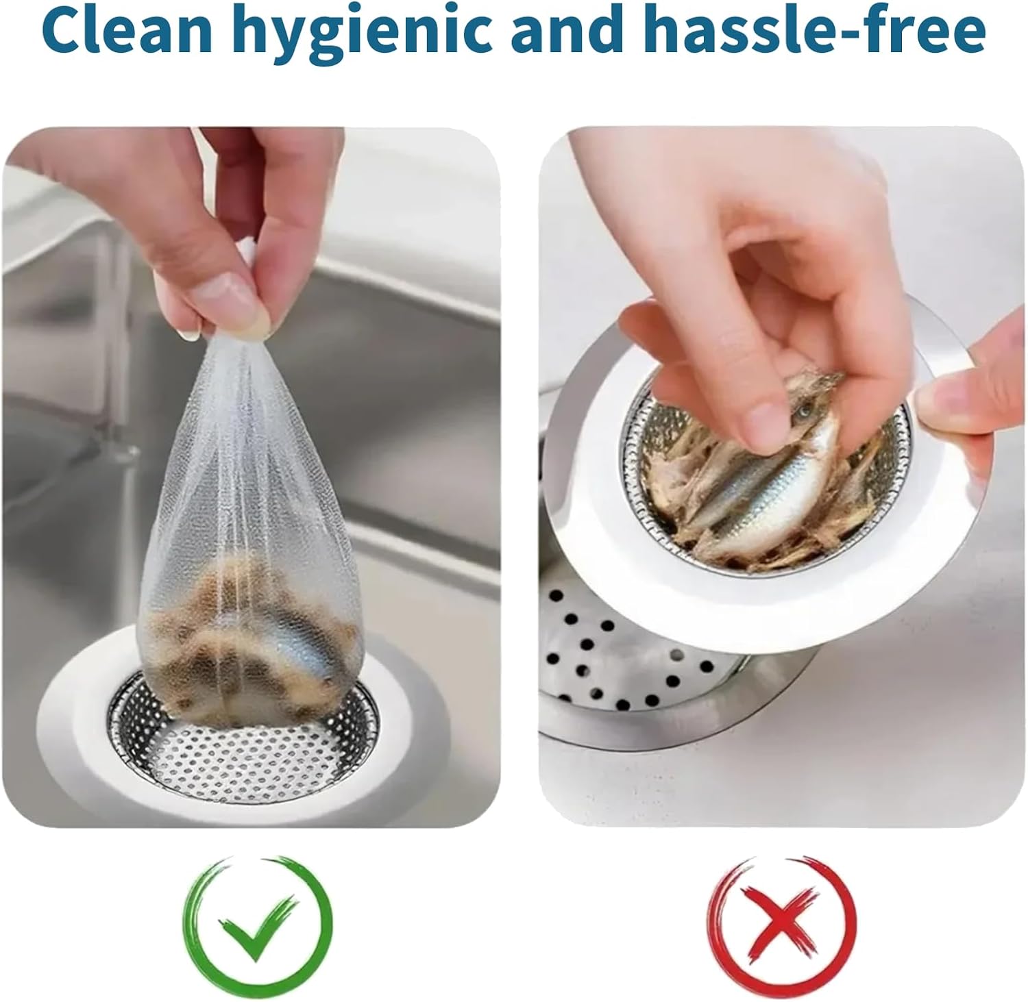 200 PCS Kitchen Disposable Mesh Sink Strainer Bags, Anti-Clogging Drain Filters for Collecting Food Waste & Garbage, Fits Most Kitchen Sink Strainers with PP Storage Box