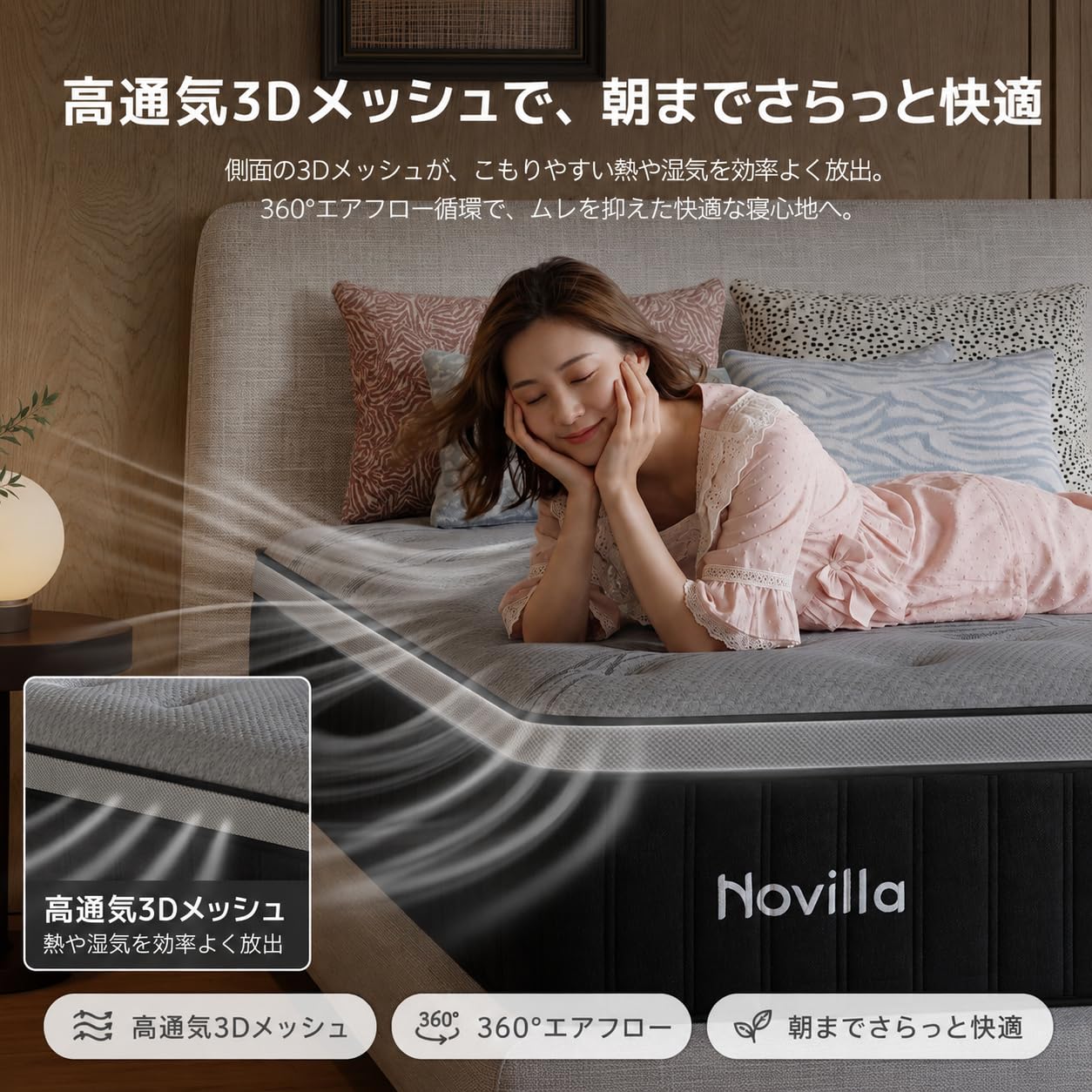 Amazon.co.jp: 【黒騎士Pro】Novilla マットレス クイーン ポケット