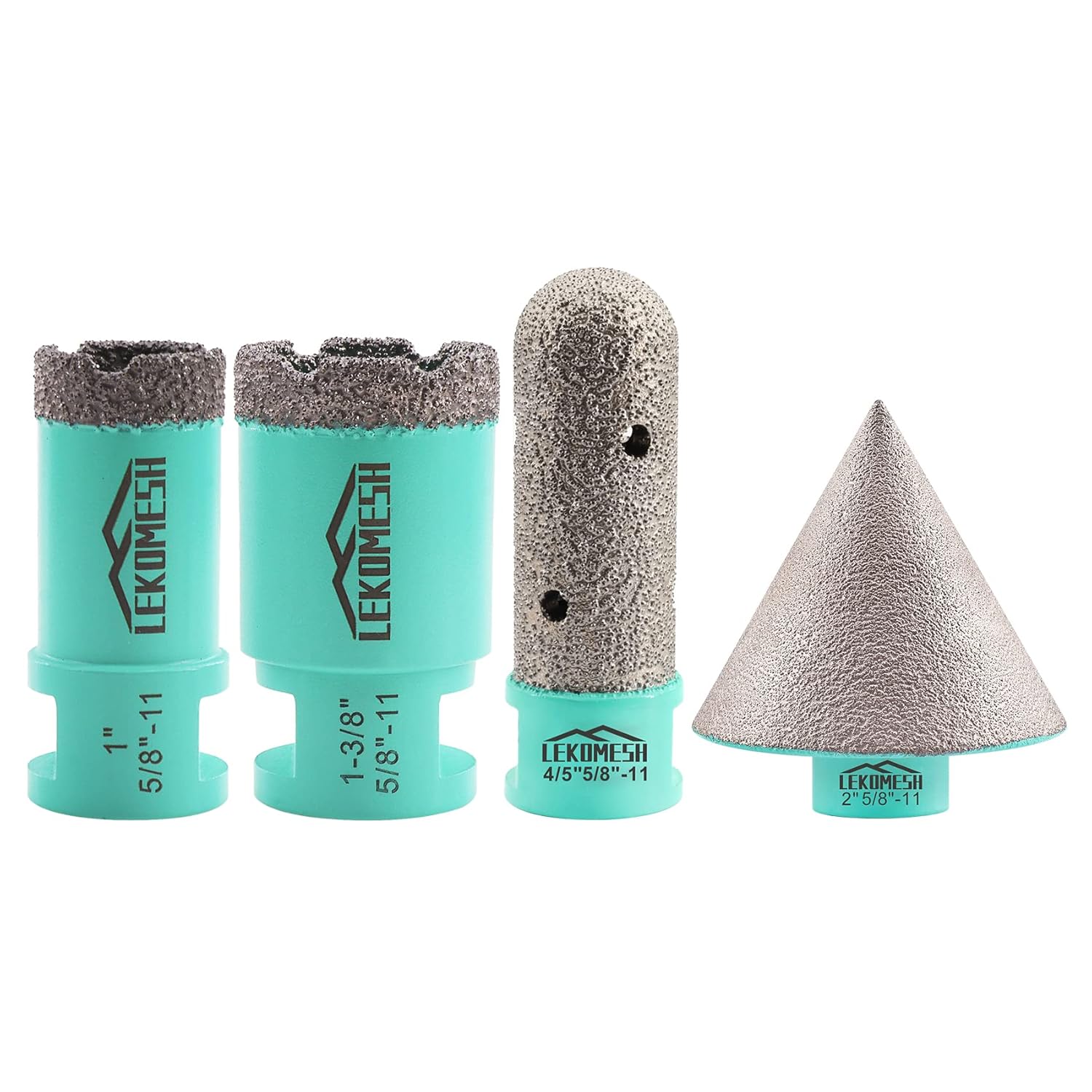 Diamond Core Drill Bits - 25/35mm and Diamond Chamfer Bits 50mm Finger Milling Bits 20mm with 5/8"-11 Thread Tile Hole Saw Cutter Dry Drilling Milling Grinding for Porcelain Ceramic Tile