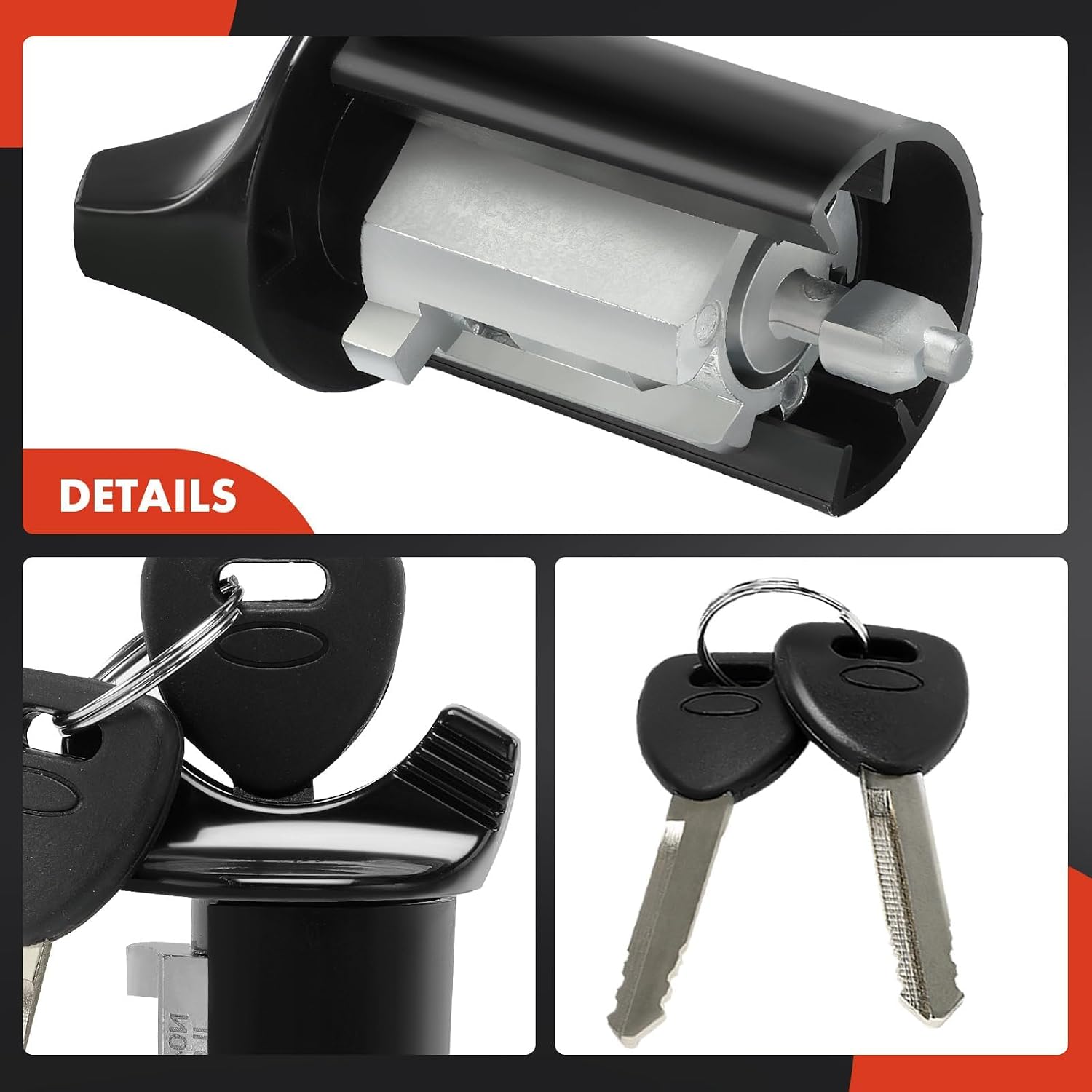 A-Premium Ignition Lock Cylinder with 2 keys Compatible with Ford, Lincoln & Mercury Vehicles - F-150, E-150 Econoline, Explorer, Mustang, Ranger, Taurus, Town Car, Continental, Sable