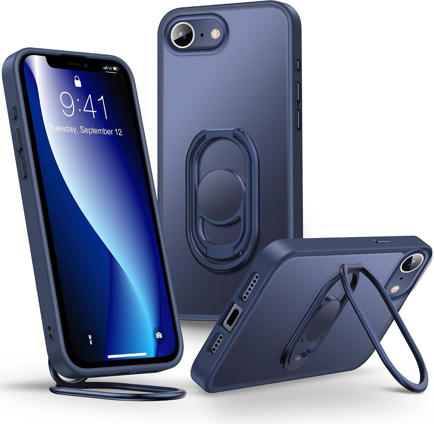 Shields Up for iPhone 17e/16e Case with Stand, 2-Way Kickstand, 6.1", Blue