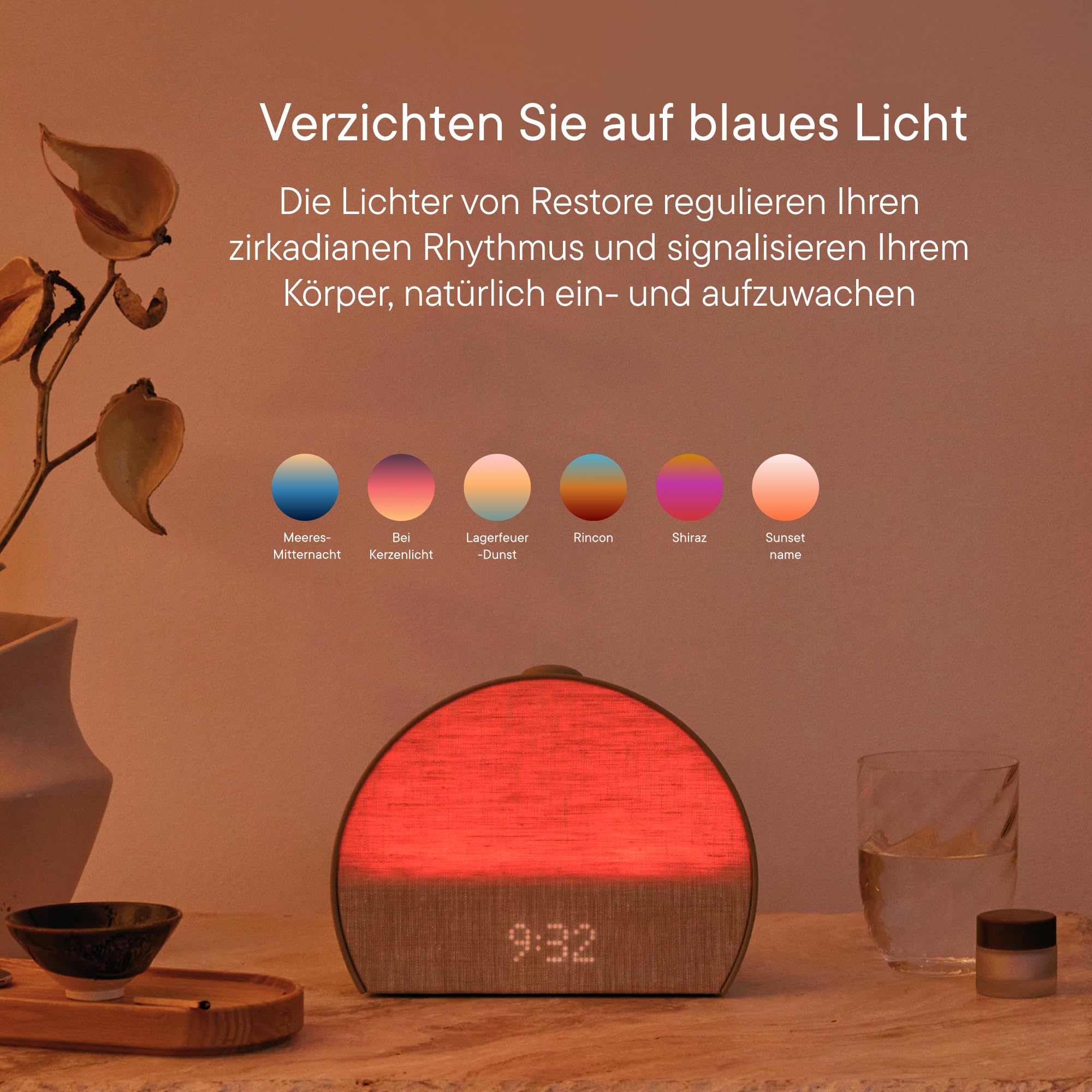 Hatch Restore 3 Sunrise-Alarmwecker und Wecker mit Soundmaschine & Smart-Licht – Weißes Rauschen, bildschirmfreie Schlafroutine