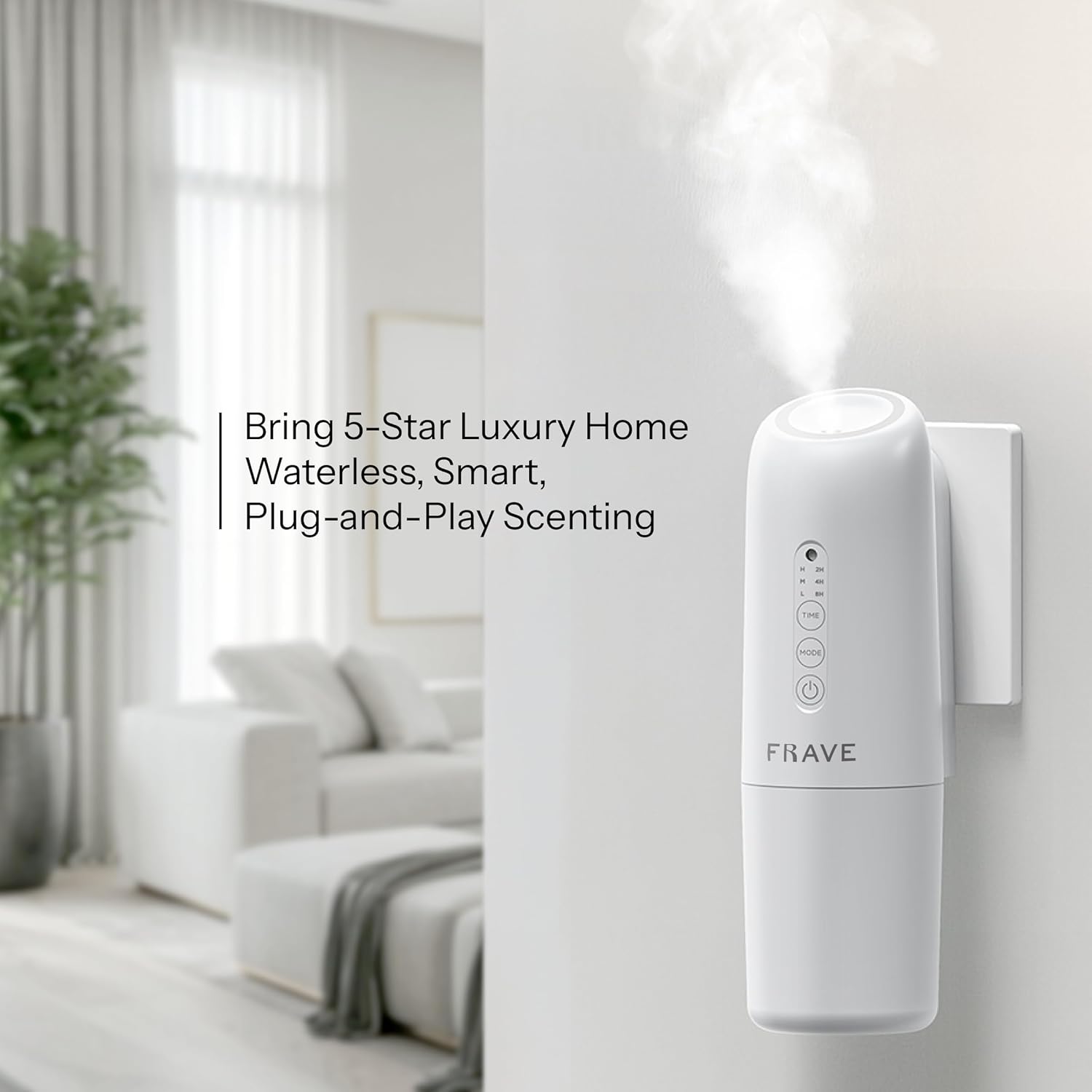 Lumix Diffuser, Plug-in Waterless Diffuser for Essential Oils, Smart Bluetooth App Control, Covers Up to 320 sqft 100ml Capacity, Home Office Hotel Scent Diffuser, Cold Air Technology, White