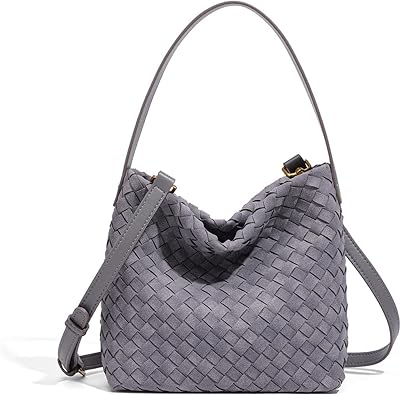 LIDHAY Suede Hobo Bags for Women Crossbody Purse and Slouchy Handbags Ladies Chic Shoulder Bags Suede Woven Tote Handbags