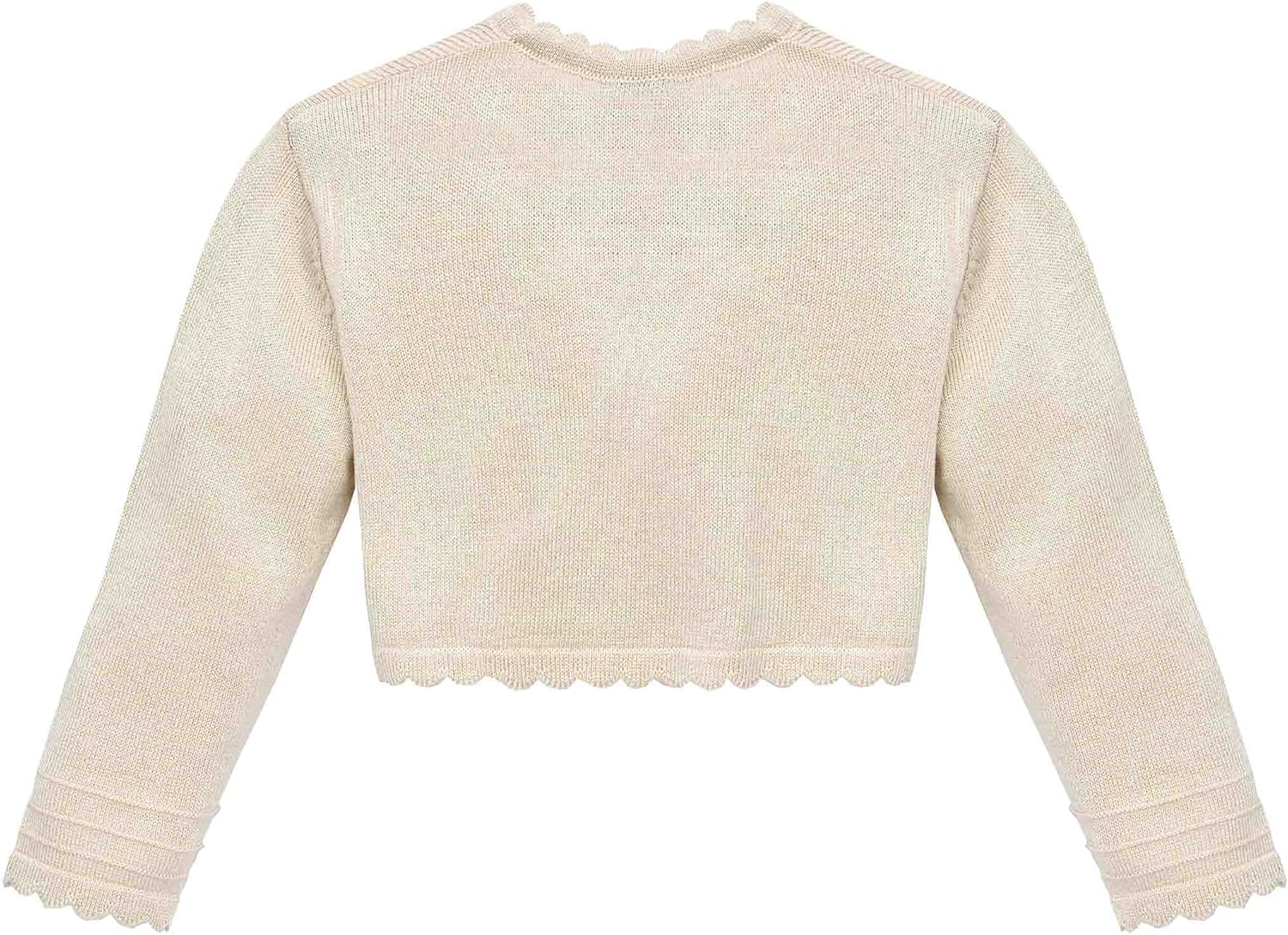 Lilax Baby Girls' Long Sleeve Cardigan Shrug, Button Closure Knitted Bolero - Image 3
