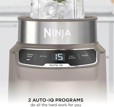 Ninja Blender with Auto-iQ with x2 700ml Cups, Stone Gold BN500UKSD1