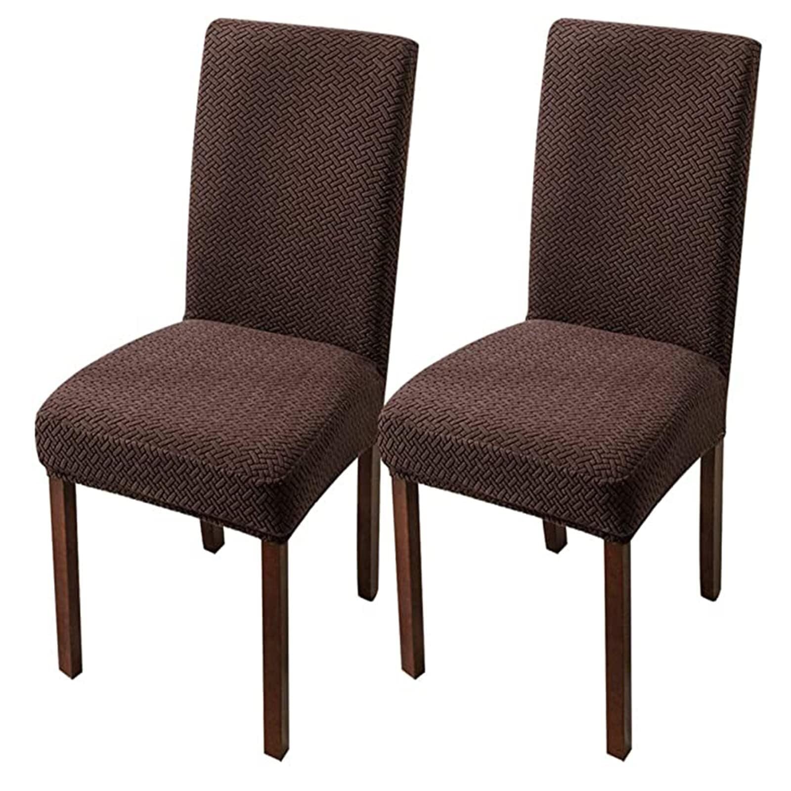 NMVAWIPT Stretch Polyester-Spandex Dining Chair Covers Elastic Washable Removable Seat Protectors For Kitchen Wedding Banquet(#7,2pcs)