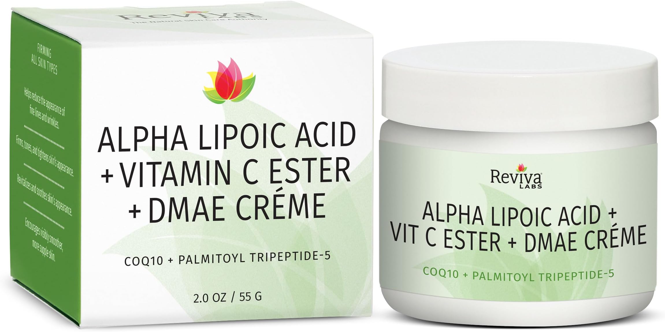DMAE Cream with Alpha Lipoic Acid, Vitamin C Ester - DMAE Lift and Firm Cream for Neck and Face - Skin Firming and Moisturizing Cream