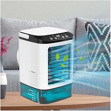 With Ice Box Mini Air Conditioner, Car AC Silent Atomization Desk Fan Quiet Portable Car Air Conditioner