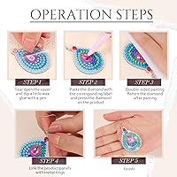 Vista 4 de Kigeli Juego de 20 pares de aretes de pintura de diamantes para la fabricación de joyas, aretes colgantes bohemios 5D para manualidades, dijes