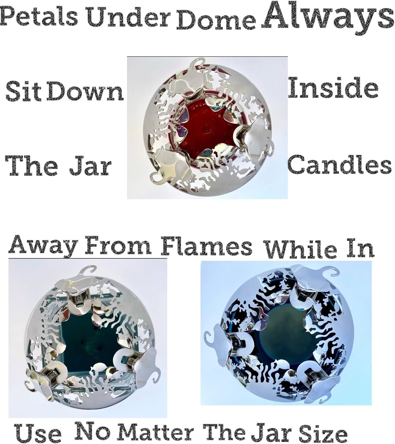 Adjustable Candle Topper for Jar Candles - Ocean Design with Coral Reef & Stingrays - Candle Cover Shade Sleeve Lid