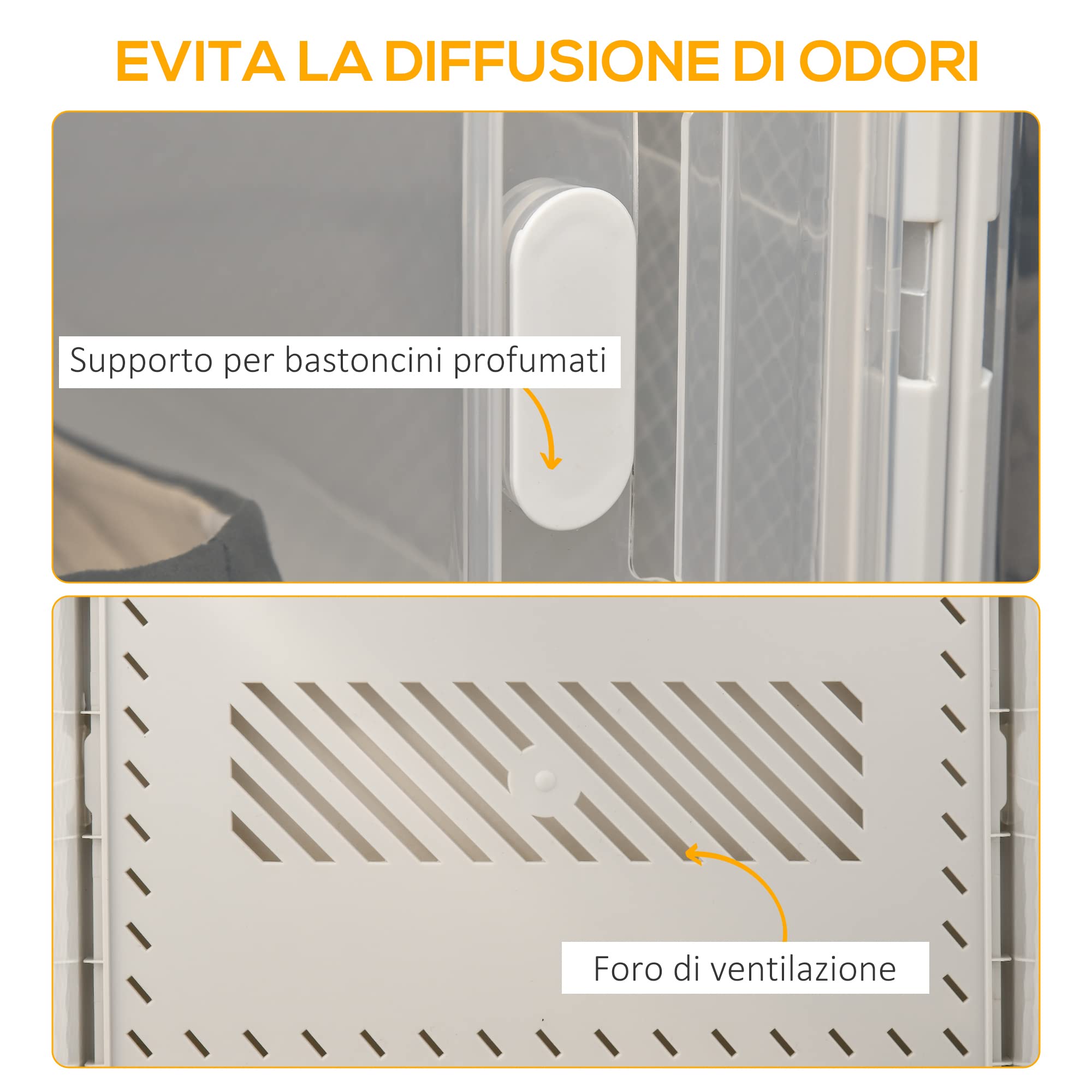 HOMCOM Mobile Scarpiera Modulare Salvaspazio per Interni con Fori di Ventilazione, 18 Cubi 28x36x21cm in Plastica PP, Bianco e Trasparente