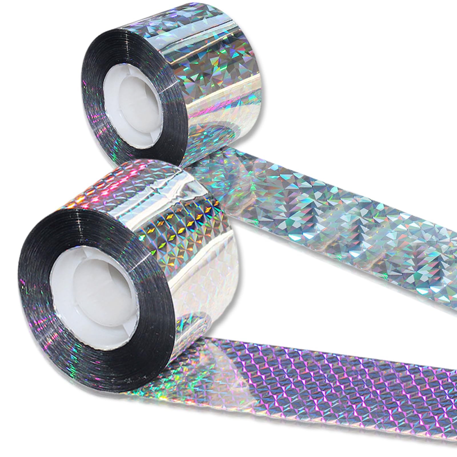 Vxcvzv 2 Rolls Bird Scarer Tap,Double Sided Reflective Bird Deterrent Scare Tapes, Long-lasting Bird Scaring Tape for Gardens Farms Orchard (160M)