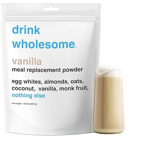 Drink Wholesome Reemplazo de comidas de vainilla fácil de digerir y apto para intestinales ingredientes naturales mínimamente procesados sin lácteos