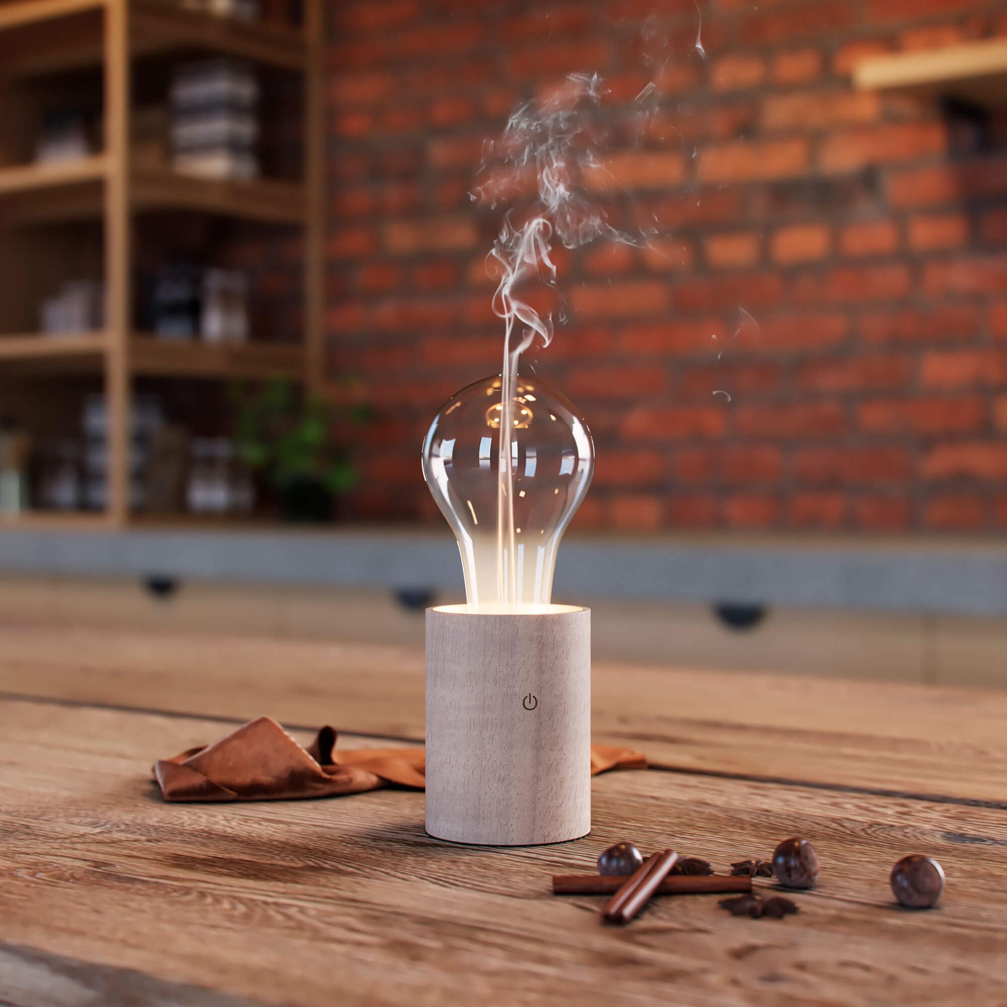 PRANAROM Difusor Edison – Difusión en Seco con Luz de Ambiente Potente | Potente difusión en seco con luz de ambiente. Crea una atmósfera aromática en cualquier estancia.