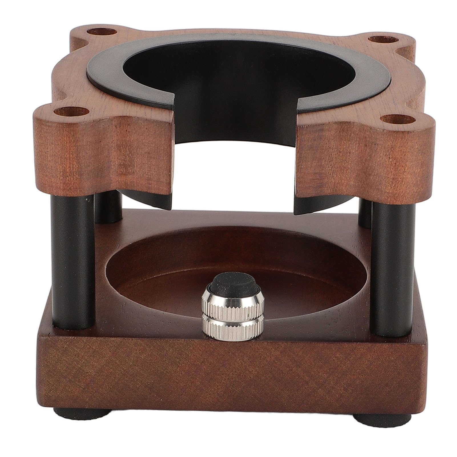 Soporte para tamiz de café de madera con forma de oso, soporte estable para tamiz de 51 mm, 53 mm, 58 mm, fácil preparación de café eficiente con base antideslizante