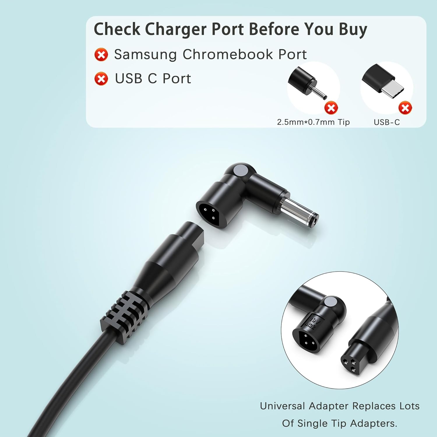 90W Universal Adapter Laptop Charger Compatible with HP Dell Len OVO Acer Asus IBM to Shiba Notebook Ultrabook Chromebook Fast Charging Cord with 16 Connectors