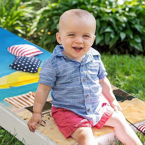 Miniatura 5 de Cornhole Board Wraps and Decals for Boards Set of 2 Skins Professional Vinyl Covers Sticker - Chair Summer Beach House Sand Umbrella Fun Cornhole