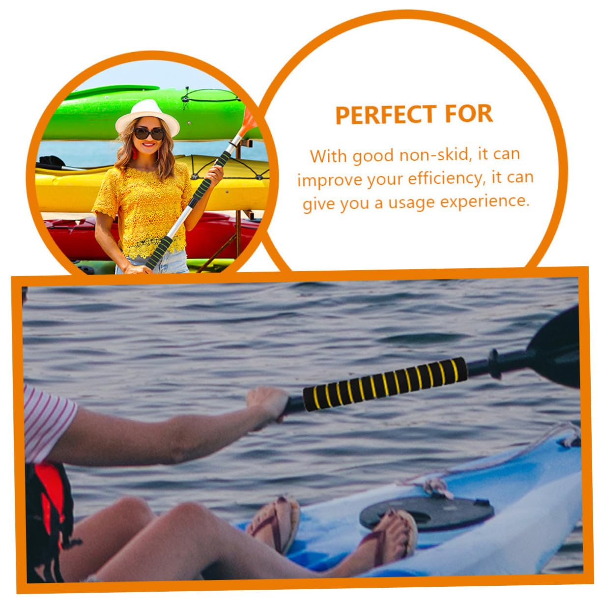 TOYANDONA 8 Paia Impugnature in Spugna per Pagaia da Kayak Coperture Portatili per Pagaia Impugnature Antiscivolo da Kayak Protezione per Mani