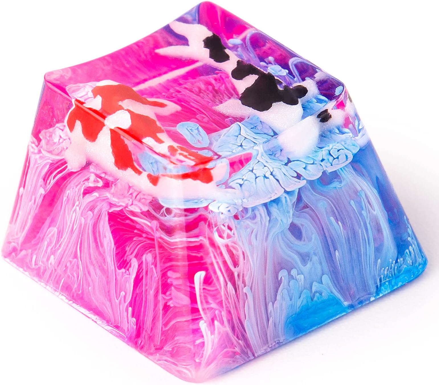 Backlit Key Cap for Cherry MX Mechanical Koi Fish Resin Artisan Keycaps 1U
