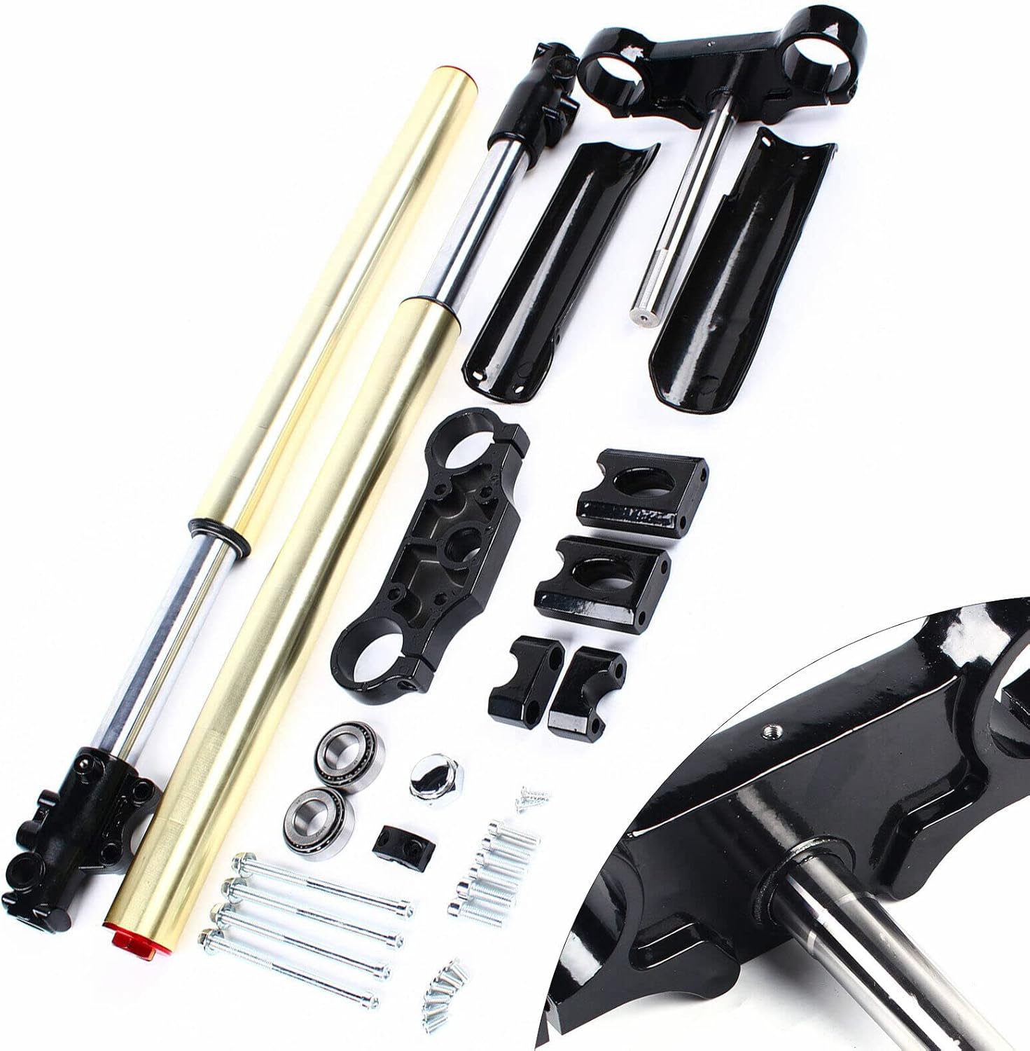 29" Front Fork Suspension Shocker, 110cc 125cc Triple Tree Clamp 45/48mm Front Forks Shock For Pit Dirt Bike