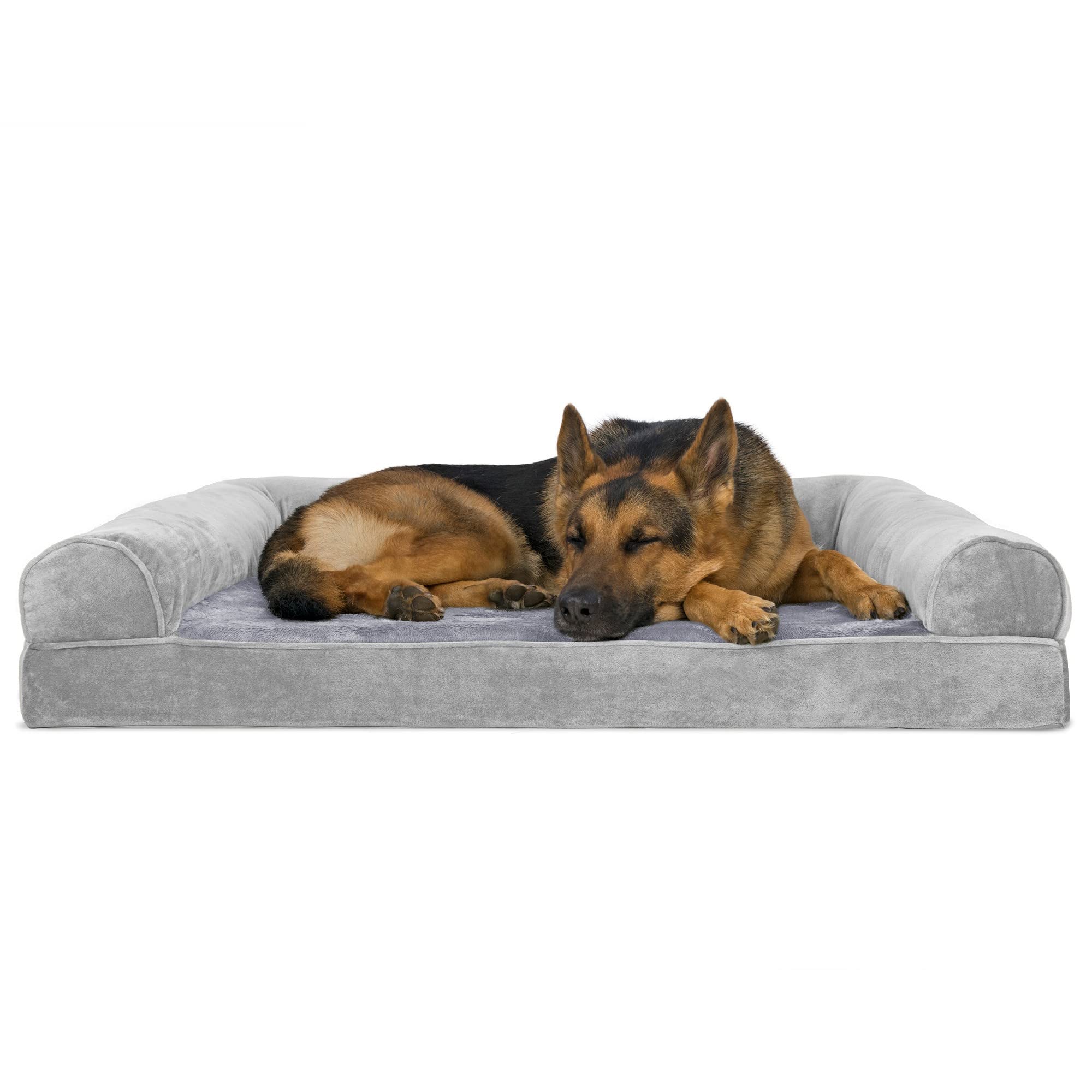Buy Furhaven XL Orthopedic Dog Bed Faux Fur & Velvet SofaStyle w