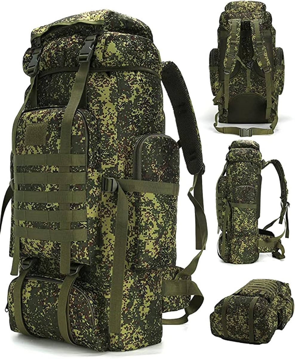 King'sGuard-mochila de senderismo y acampada de 70L para hombre y mujer, Mochila Táctica Militar grande, Molle, para exteriores