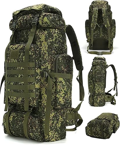 Miniatura 11 de King'sGuard 70L Camping Hiking Backpack Tactical Backpack Military Molle Rucksack Backpack for Outdoor Negro-2,Junlv,Negro,Negro (black