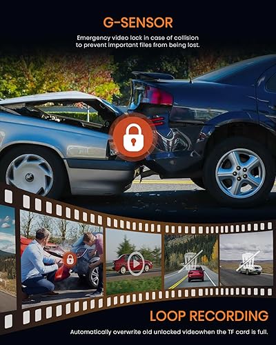 Miniatura 4 de COOLCRAZY Cámara de espejo retrovisor C5 de 12 pulgadas con tarjeta de 64 GB, espejo de pantalla táctil 4K, cámara frontal y trasera, cámara de