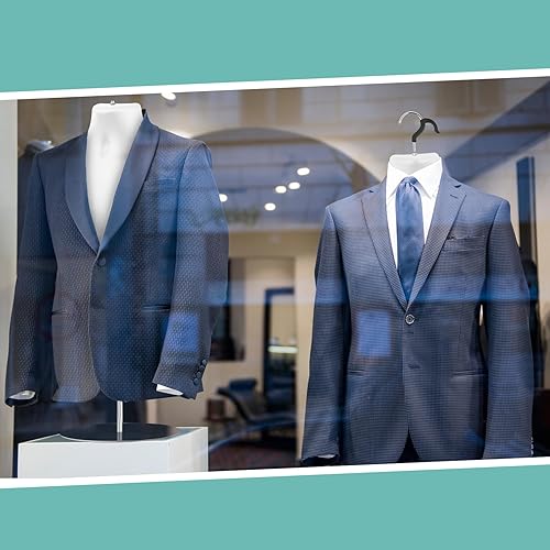 Miniatura 7 de 6 piezas de maniquí masculino torso blanco maniquí colgante cuerpo torso con ganchos, medio maniquí cuerpo hueco espalda para coser vestido y camisa