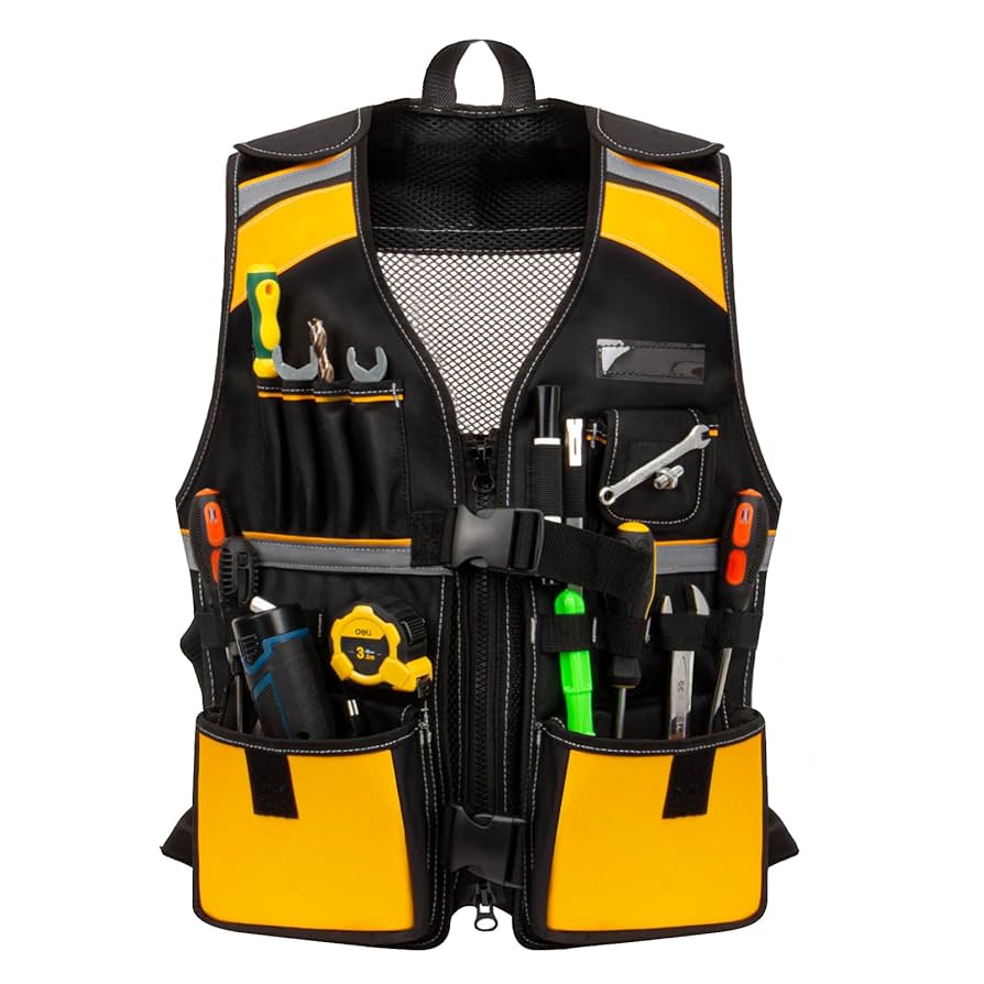 Tool Vest Electrician, Hi Vis Work Tool Vest for Men