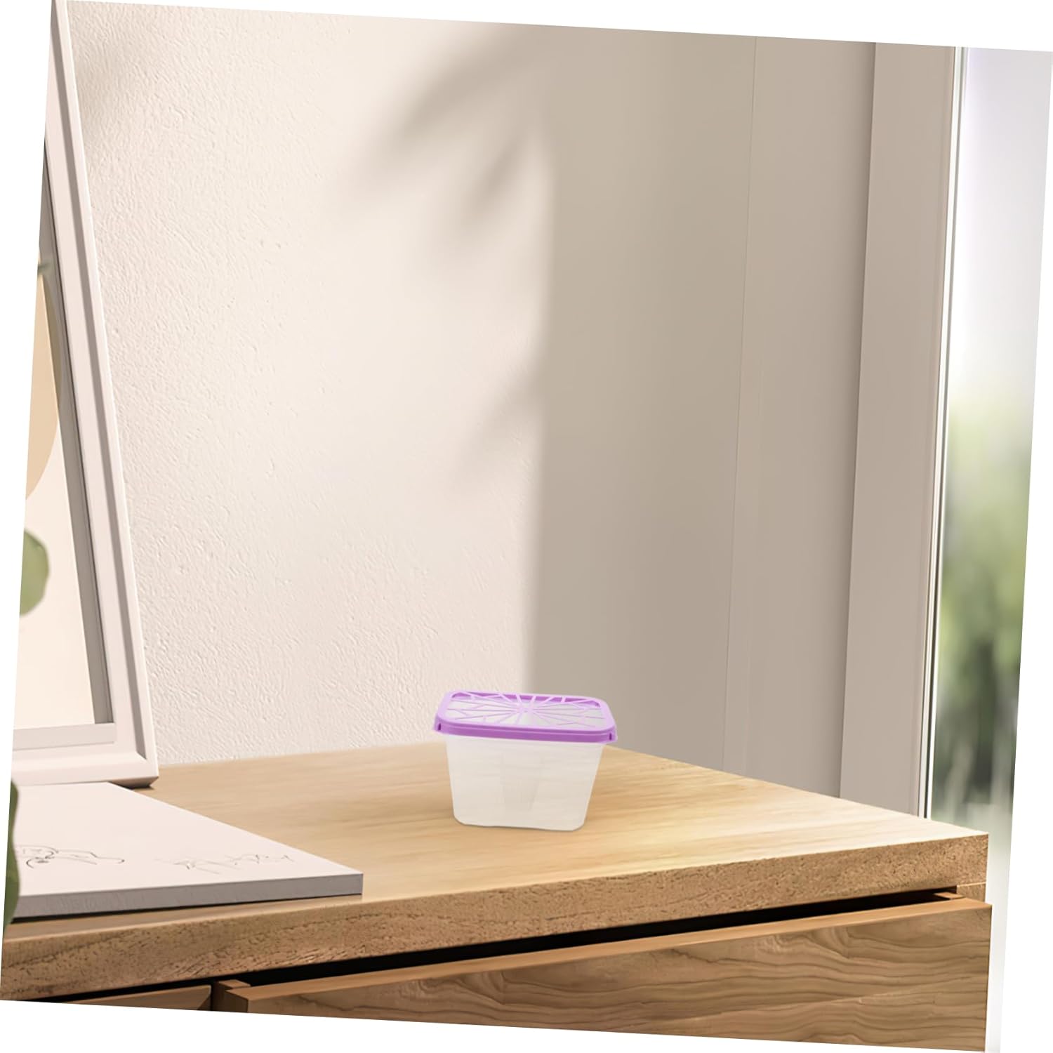 Reusable Empty Moisture Absorber Box for Closet Cabinet Large Capacity Portable Dehumidification Holder 4 Pack for Home Indoor Use