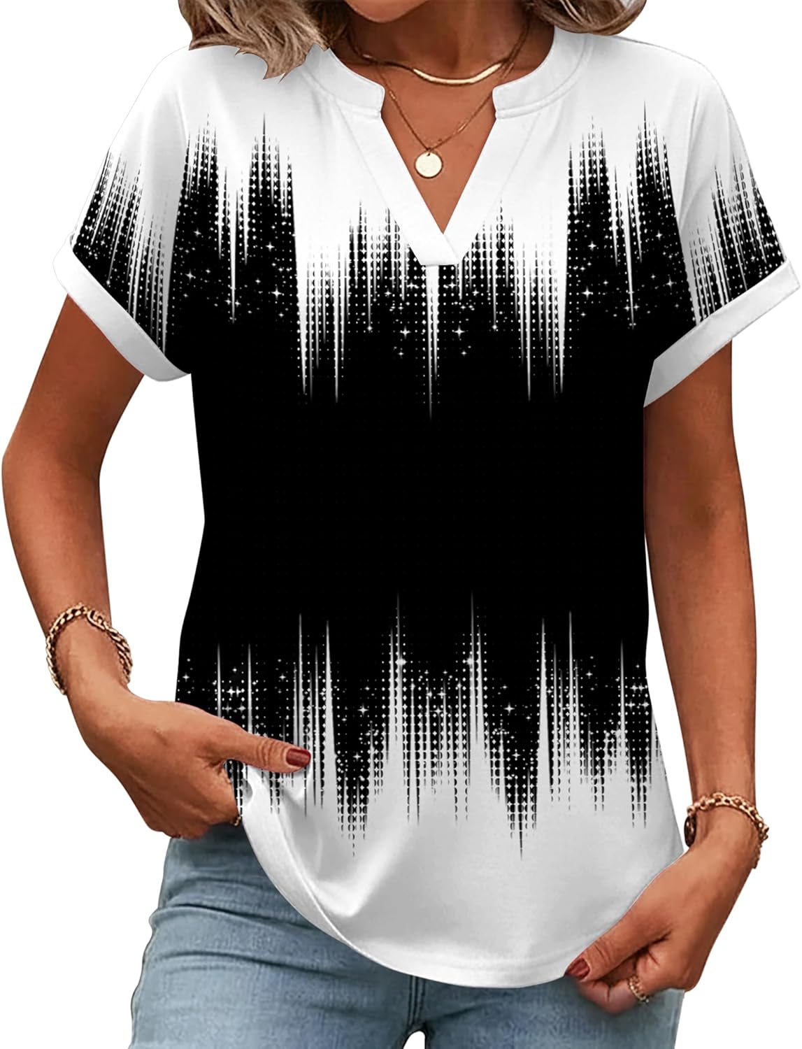 Zeagoo Womens Tops Short Sleeve Summer V Neck Shirts Work Blouses Business Outfits Fashion Clothing